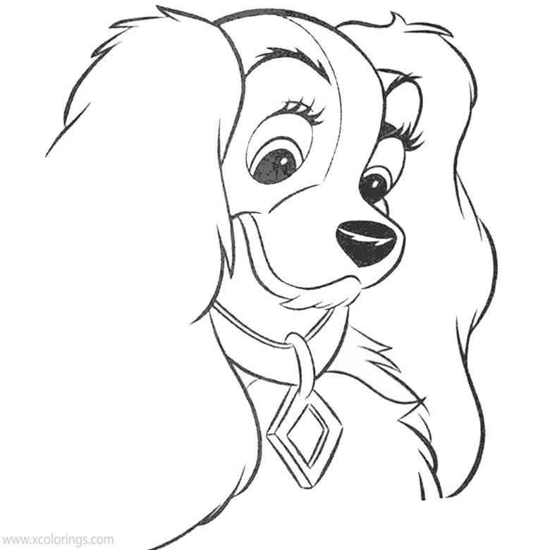 Free Lady and the Tramp Coloring Pages Cute Dog Lady printable