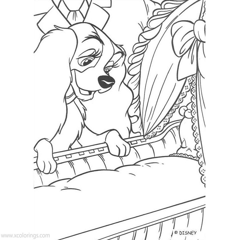 Free Lady and the Tramp Coloring Pages Disney Dog Lady printable