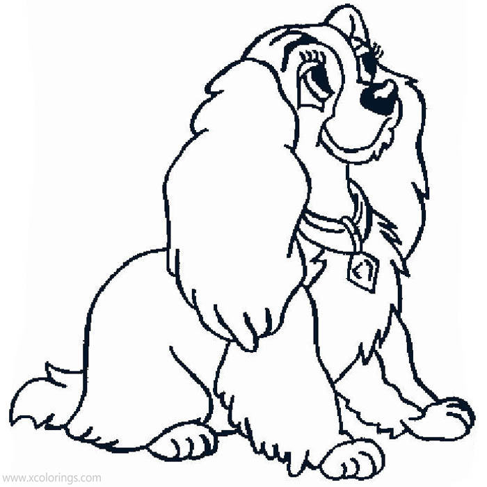 Free Lady and the Tramp Coloring Pages Lady Linear printable