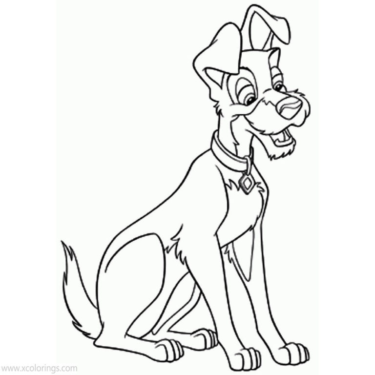 Lady and the Tramp Coloring Pages Peg the Dog - XColorings.com