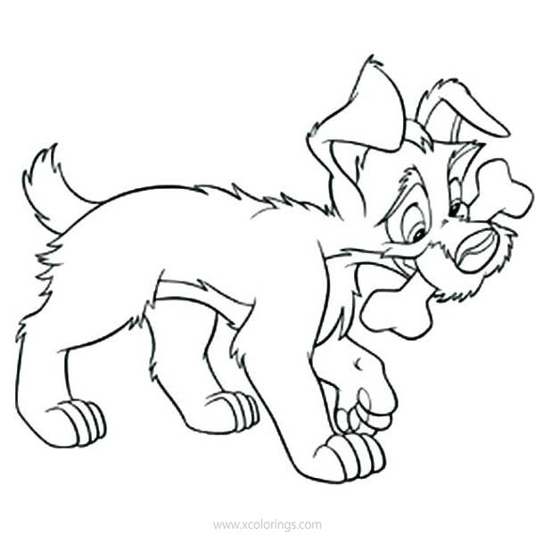 Free Lady and the Tramp Coloring Pages Tramp Got A Bone printable