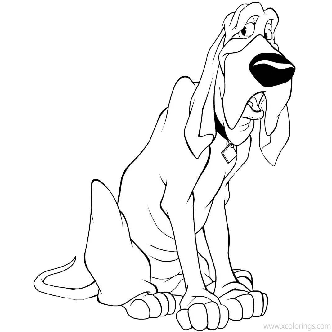 Free Lady and the Tramp Coloring Pages Trusty the Dog printable