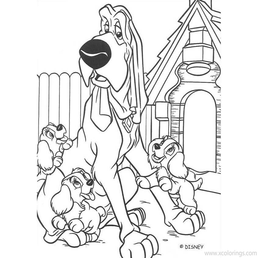 Free Lady and the Tramp Coloring Pages Trusty printable