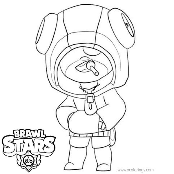 Free Leon from Brawl Stars Game Coloring Pages printable