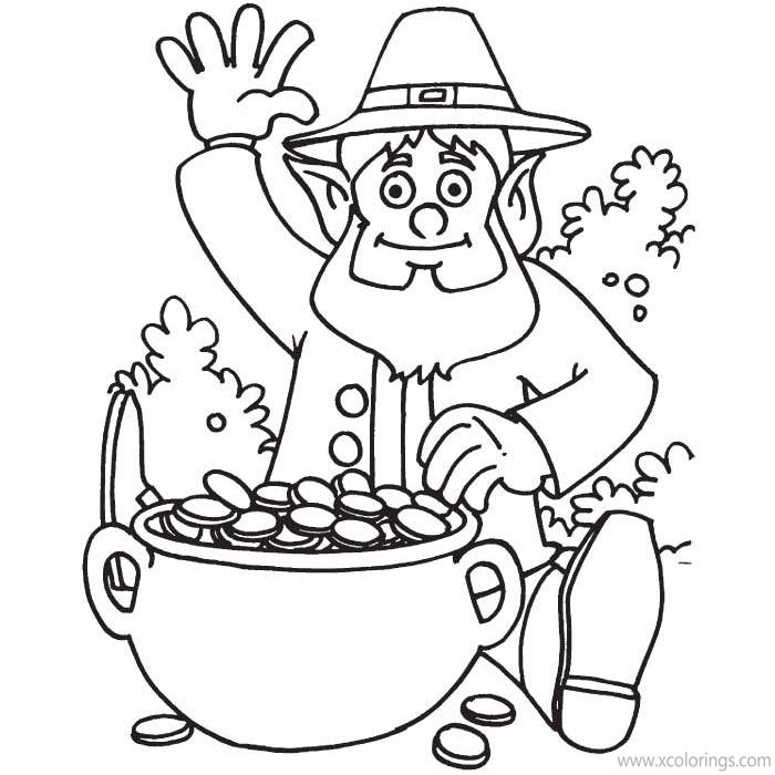 Free Leprechaun and Gold Coloring Pages for Kids printable
