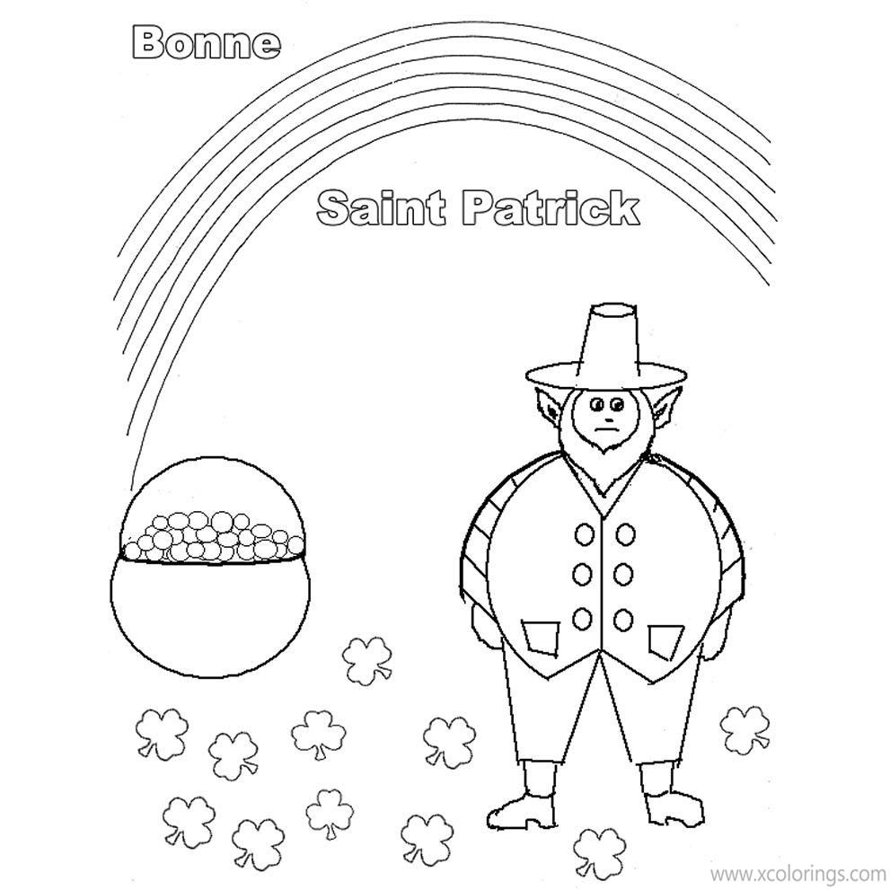 Free Leprechaun and Gold Coloring Pages printable