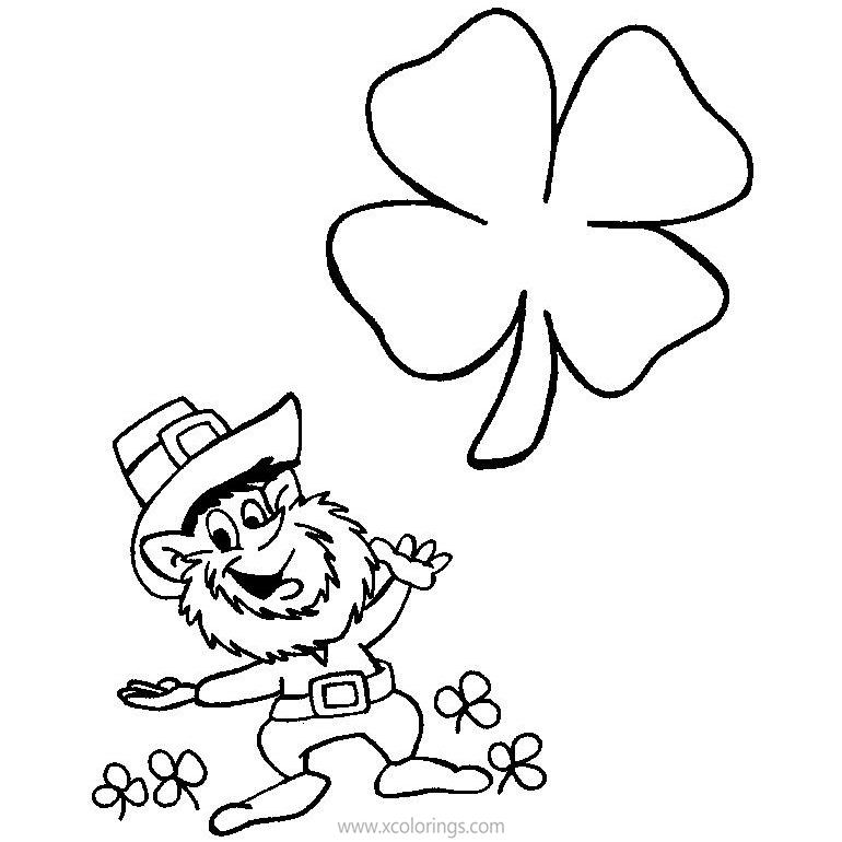 Free Leprechaun and Shamrock from St. Patrick's Day Coloring Pages printable