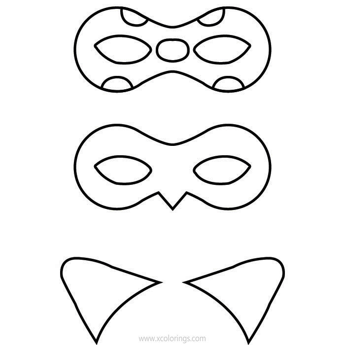 Free Mask of Miraculous Ladybug Coloring Pages printable