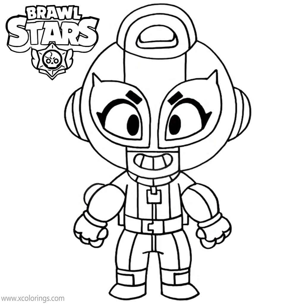 Free Max Brawl Stars Coloring Pages Black and White printable