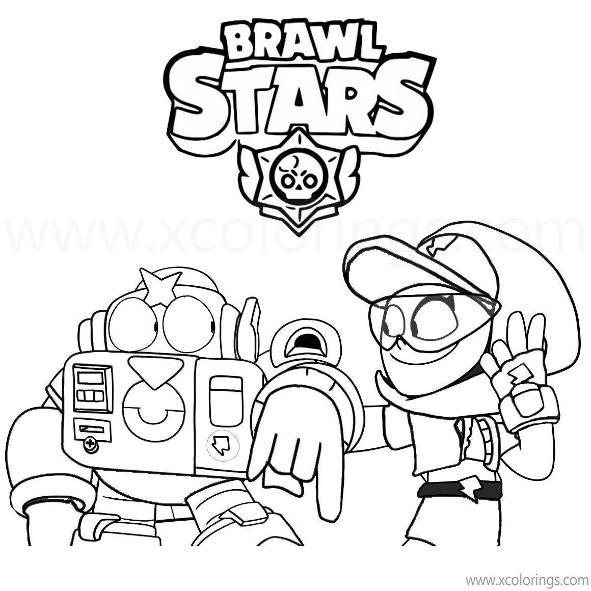 Free Max Brawl Stars Coloring Pages with Surge printable