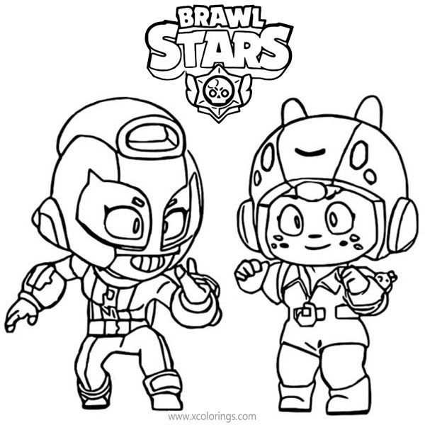 Free Max and Bea Brawl Stars Coloring Pages printable