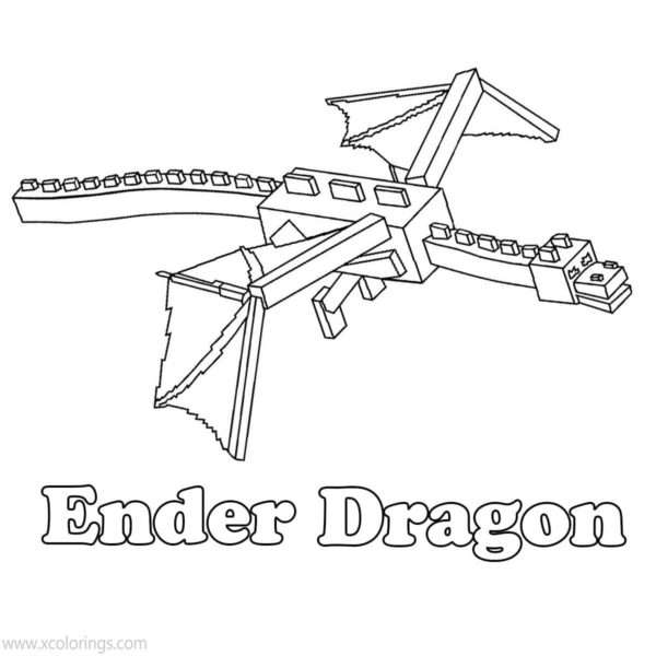 Ender Dragon Coloring Pages Outline - XColorings.com