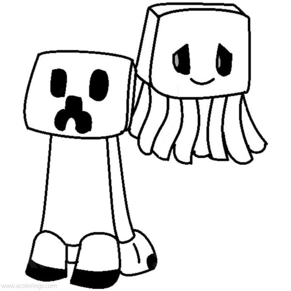 Charged Creeper Coloring Page Coloring Pages