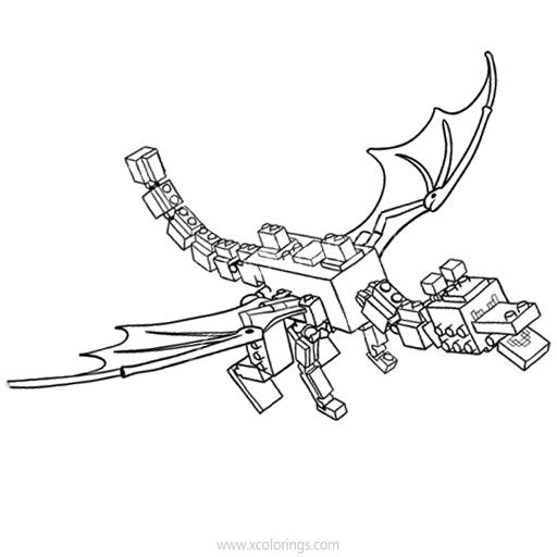 Minecraft Ender Dragon Coloring Pages Clipart Xcolorings Com