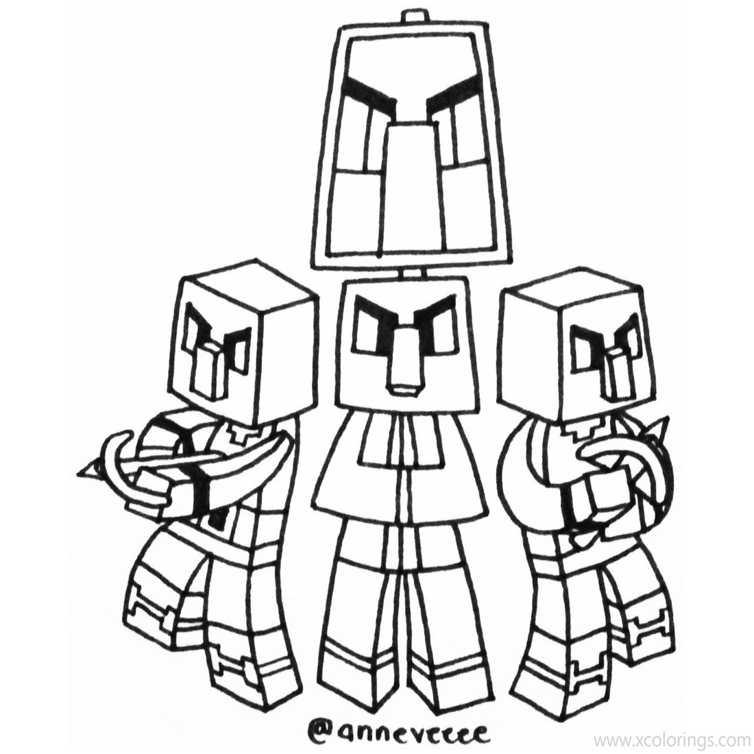 Free Minecraft Pillager Coloring Pages Fan Fiction printable