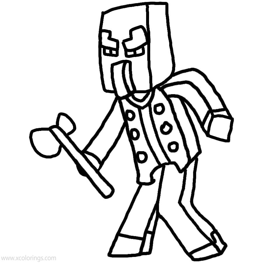 Free Minecraft Pillager Coloring Pages Fanart printable