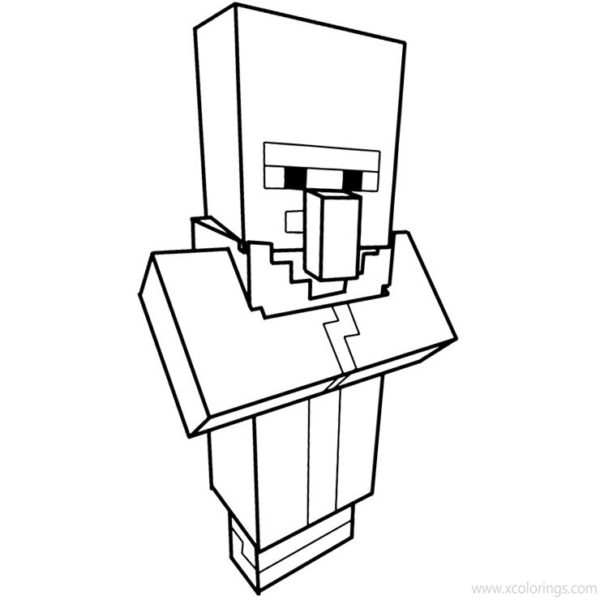 Minecraft Pillager Coloring Pages Outline Drawing - XColorings.com