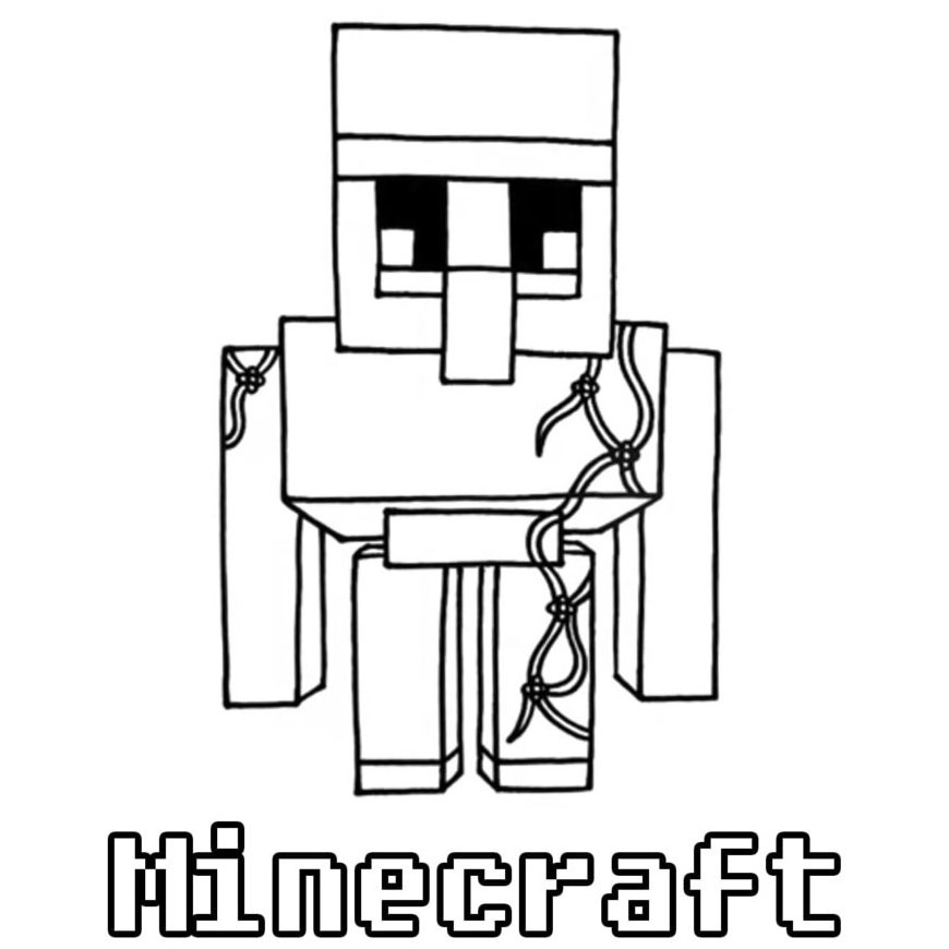 Free Minecraft Pillager Coloring Pages Outline Drawing printable