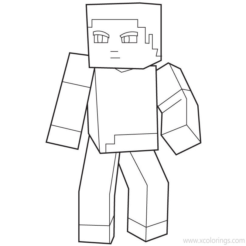 Free Minecraft Steve Coloring Pages Printable printable