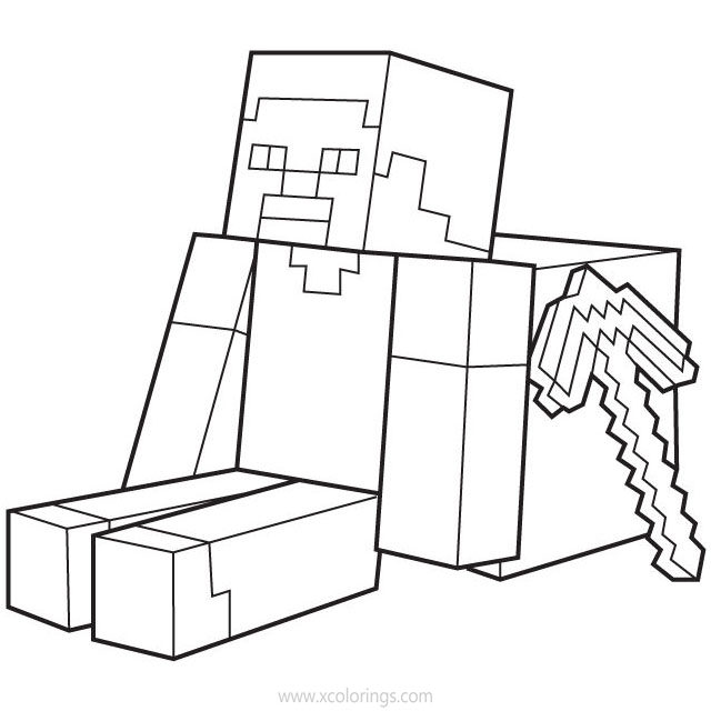 Free Minecraft Steve Coloring Pages Steve is Having A Rest printable