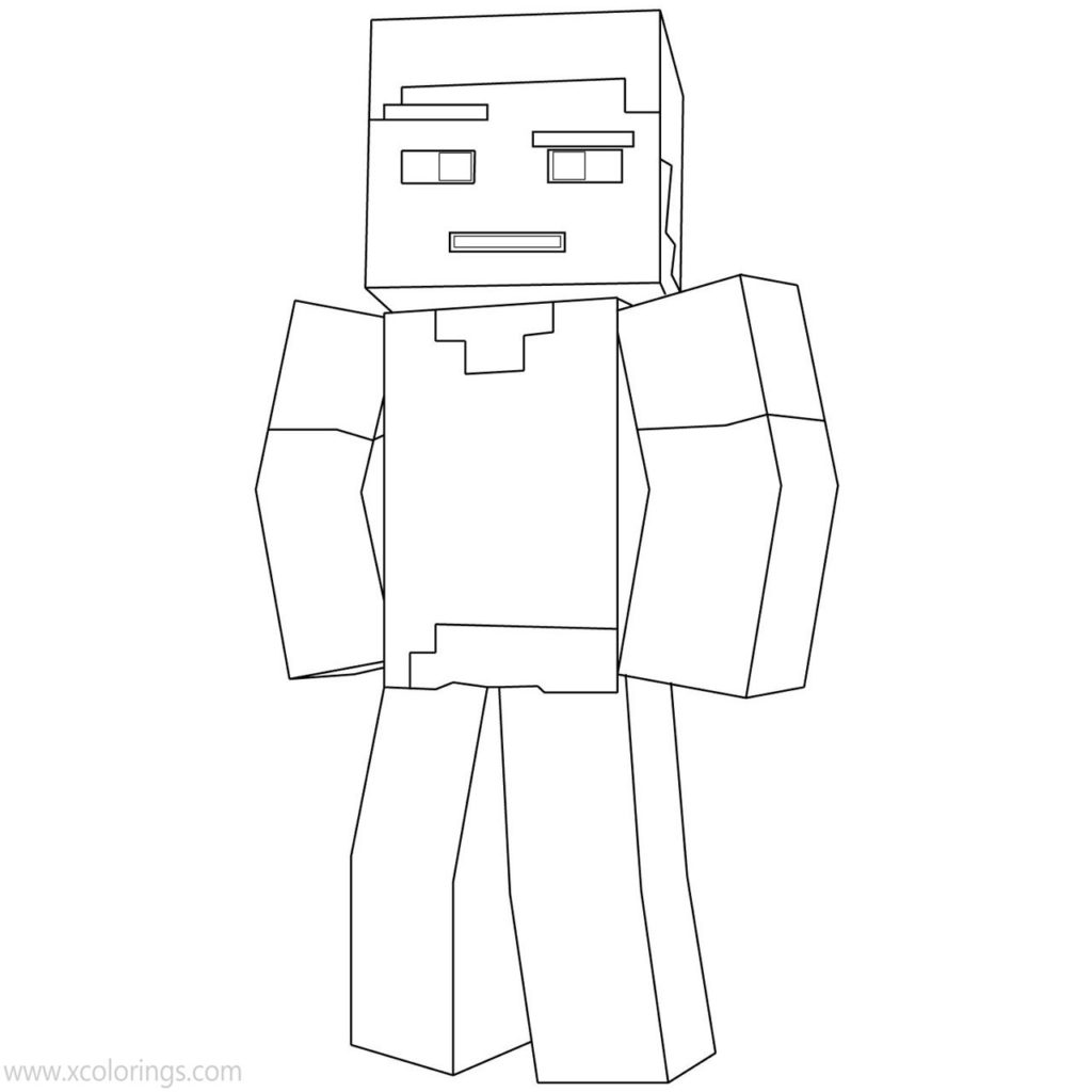Minecraft Steve Colouring Sheets