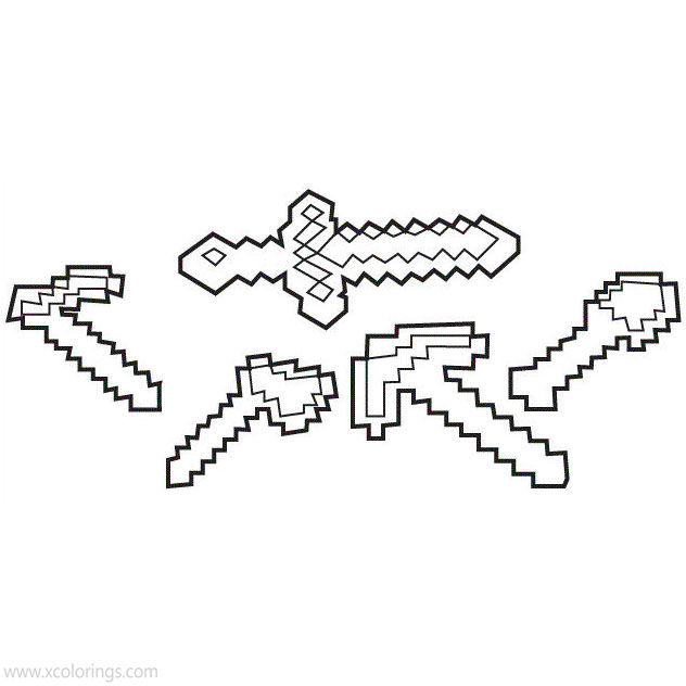 Minecraft Sword Coloring Page Importante Manualidades De Minecraft