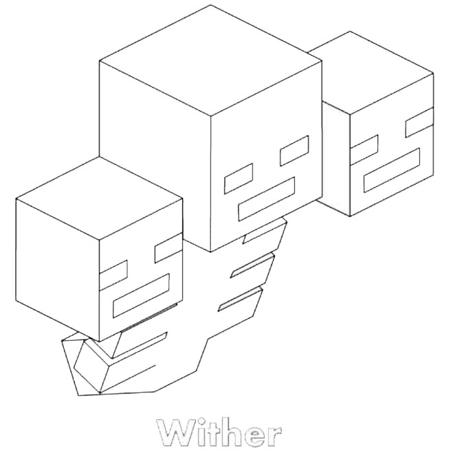 Free Minecraft Wither Coloring Pages printable