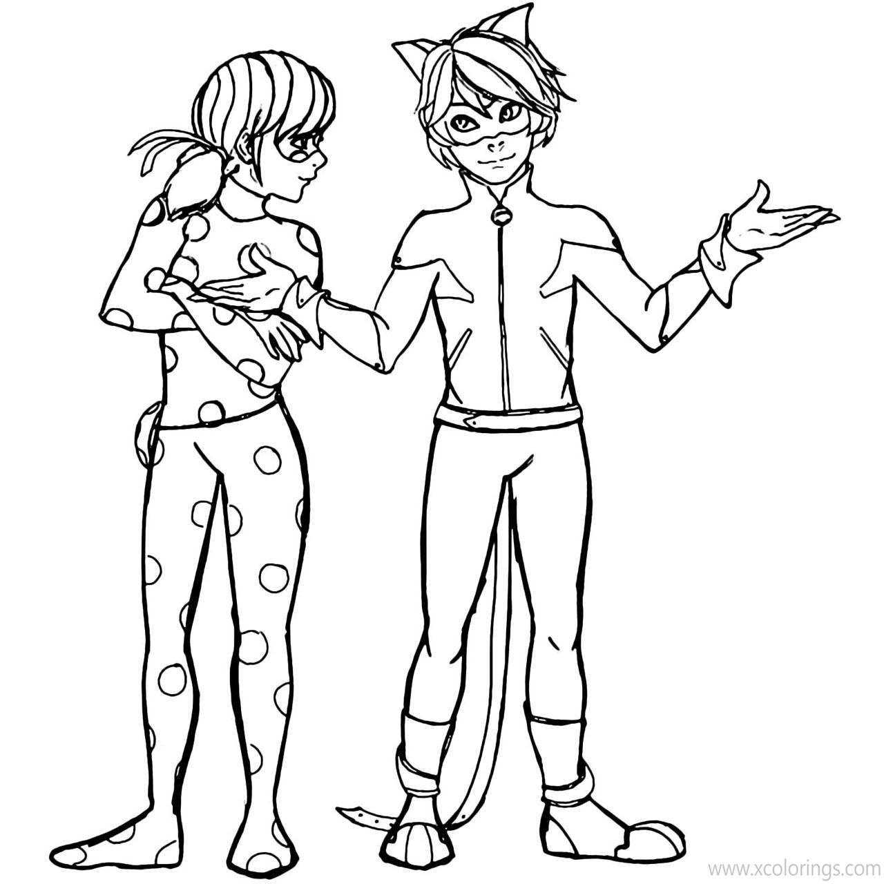 Ladybug And Cat Noir Coloring Page