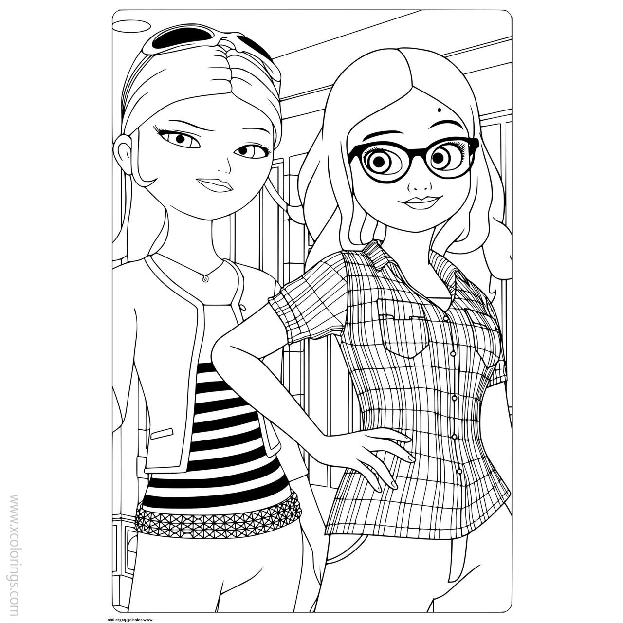 Free Miraculous Ladybug Coloring Pages Alya and Chloe printable