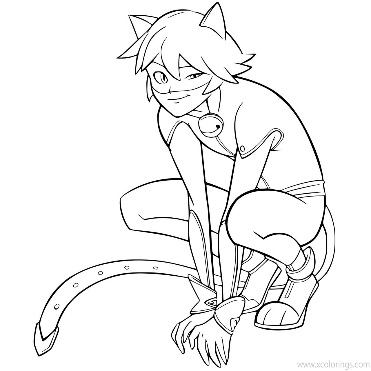 Miraculous Ladybug Coloring Pages Cat Noir - XColorings.com