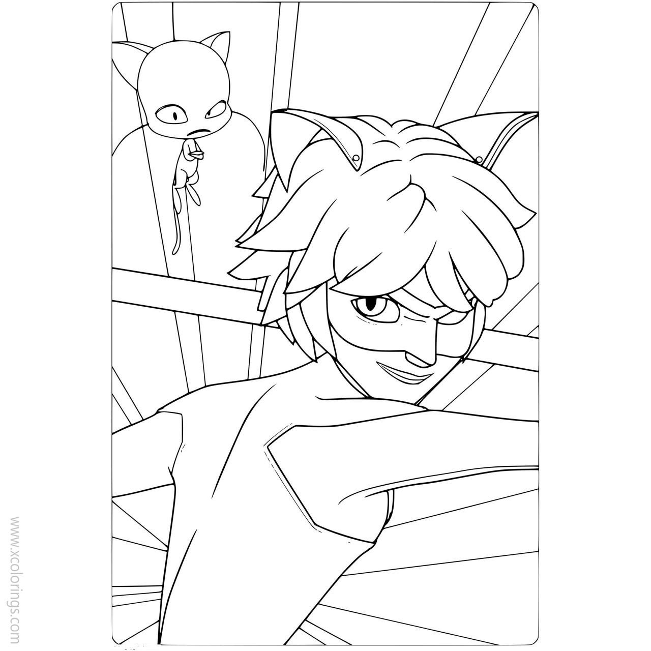 Adrien Cat Noir Coloring Pages : Miraculous Ladybug And Cat Noir