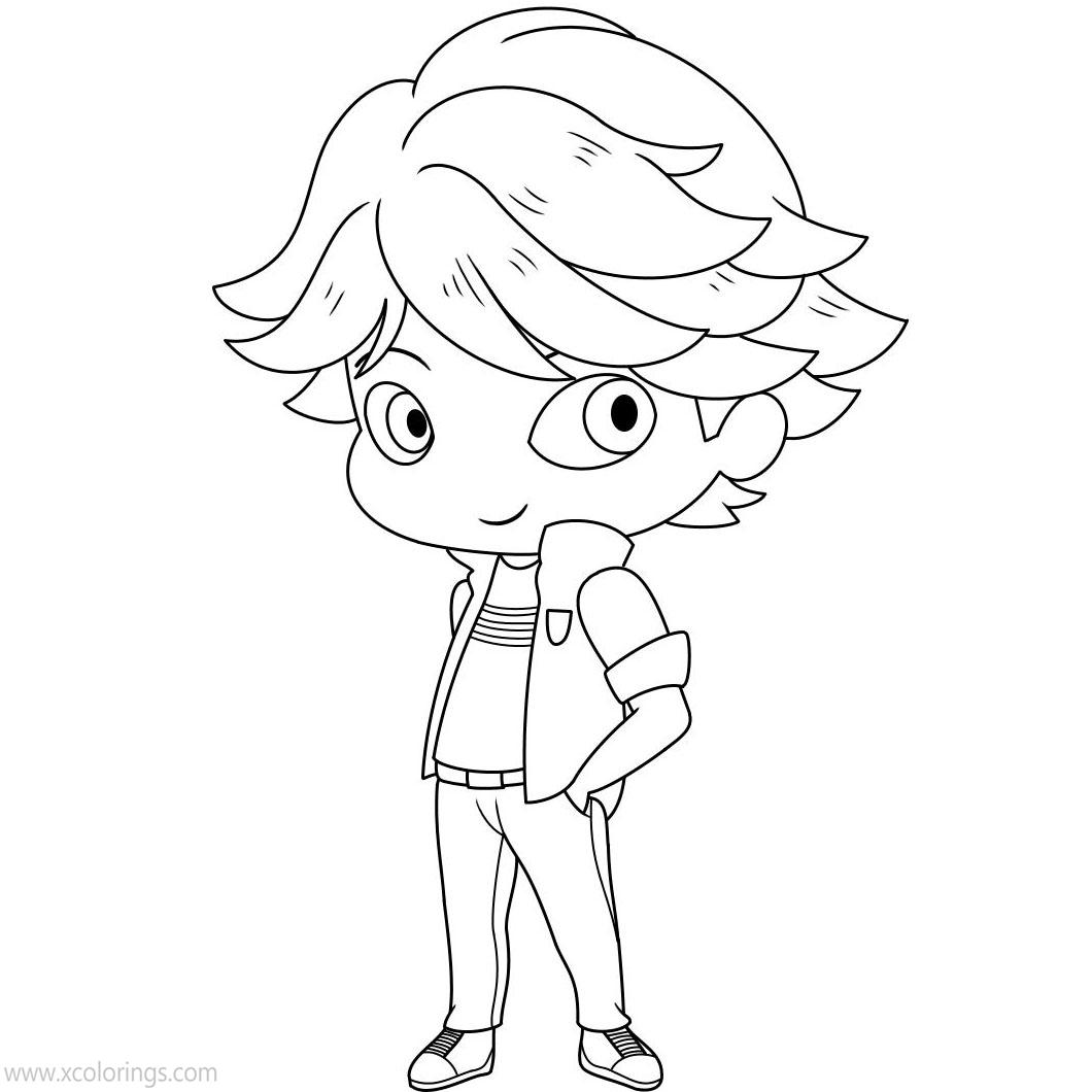 Miraculous Ladybug Coloring Pages Chibi Cat Noir - XColorings.com