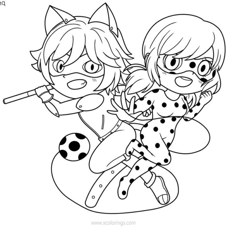 Miraculous Ladybug and Cat Noir Coloring Pages for Free