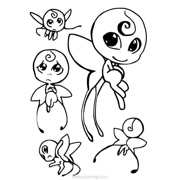 Miraculous Ladybug Tikki Kwami Coloring Pages - XColorings.com