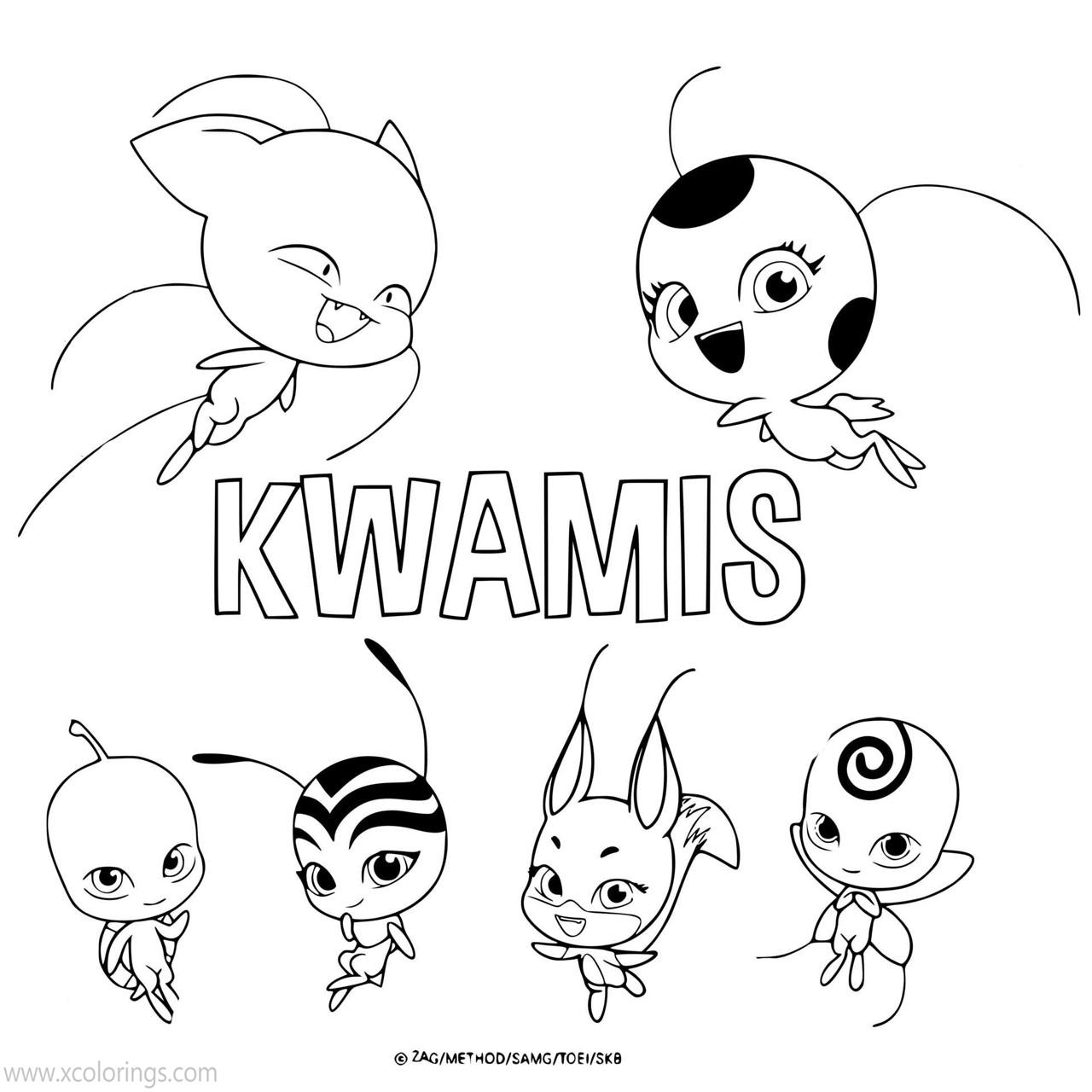 Free Miraculous Ladybug Coloring Pages Kwamis printable