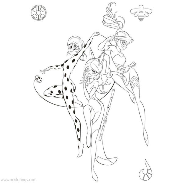 Miraculous Ladybug Coloring Pages Cute Marinette and Adrien ...