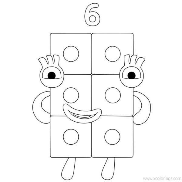 NumberBlocks 6 Coloring Pages