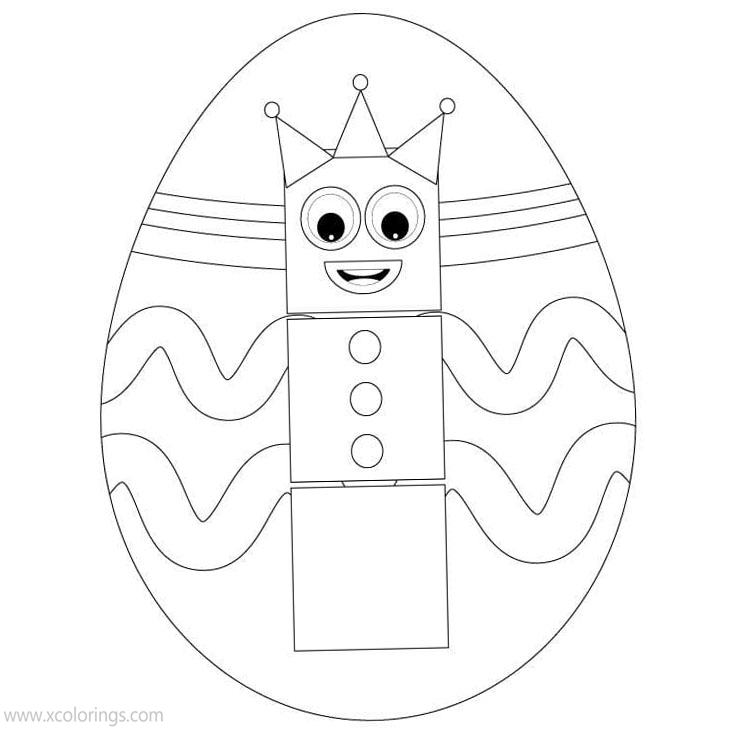 Free Numberblocks Coloring Pages 3 the King printable