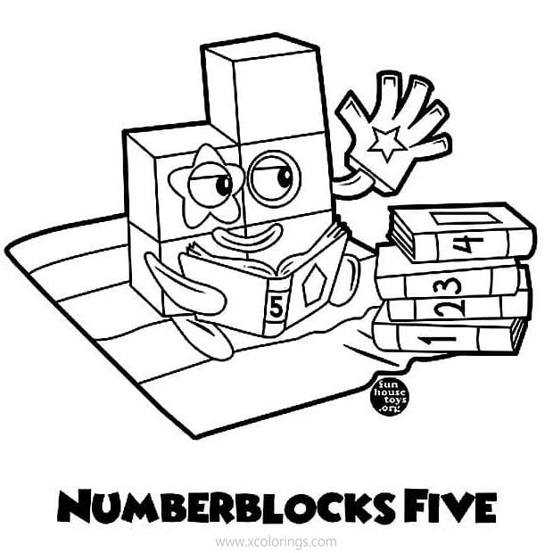Free Numberblocks Coloring Pages 5 and Books printable