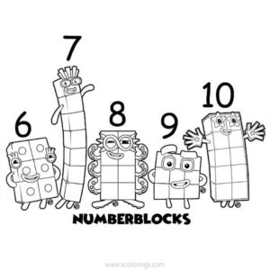 Numberblocks Coloring Pages 1 to 10 - XColorings.com