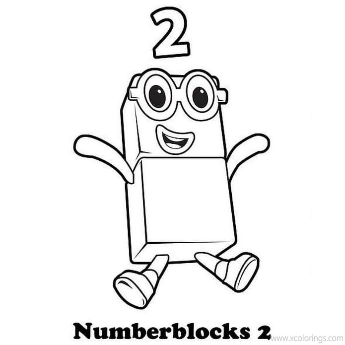 Free Numberblocks Coloring Pages Number Two printable