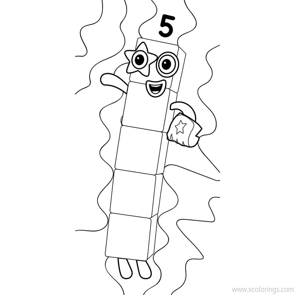 Numberblocks Five Coloring Pages XColorings