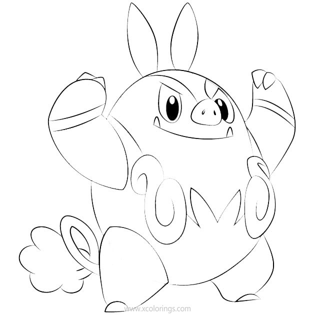 Pignite Pokemon Coloring Pages - XColorings.com