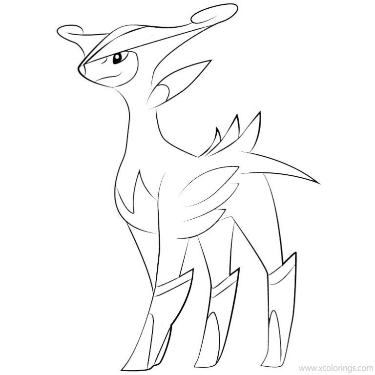 Pokemon Virizion Coloring Pages Sketch Coloring Page