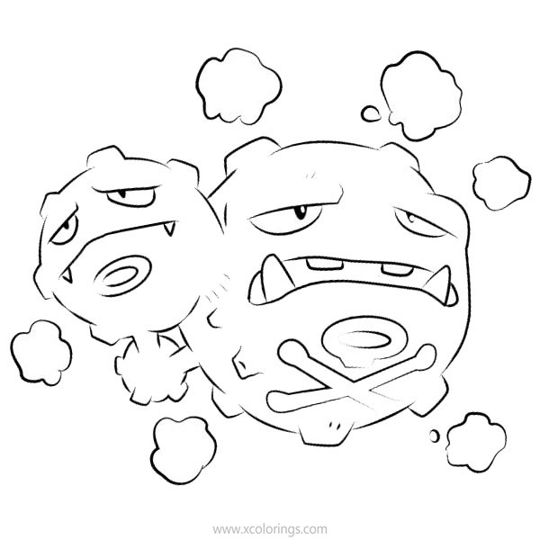 Free Pokemon Coloring Pages Weezing printable