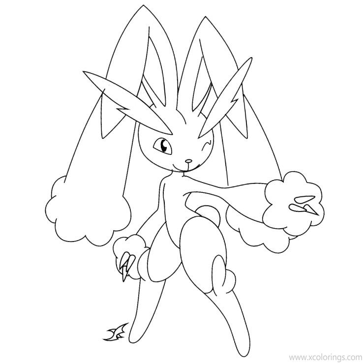 Free Pokemon Lopunny Coloring Pages printable
