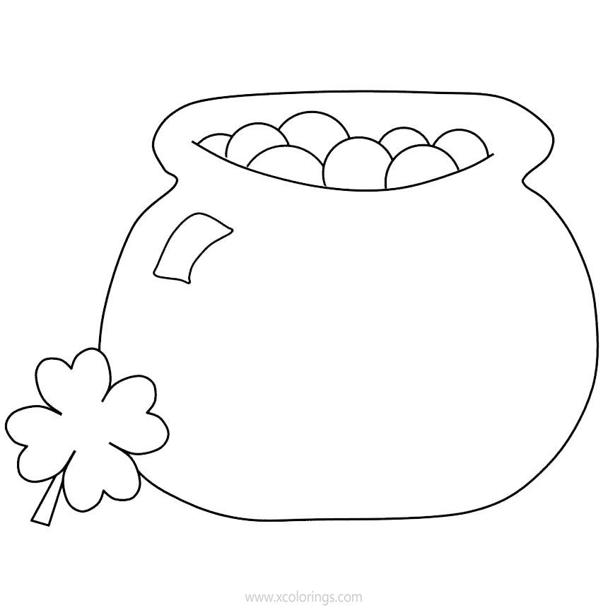 Free Pot of Gold St. Patrick's Day Coloring Pages printable