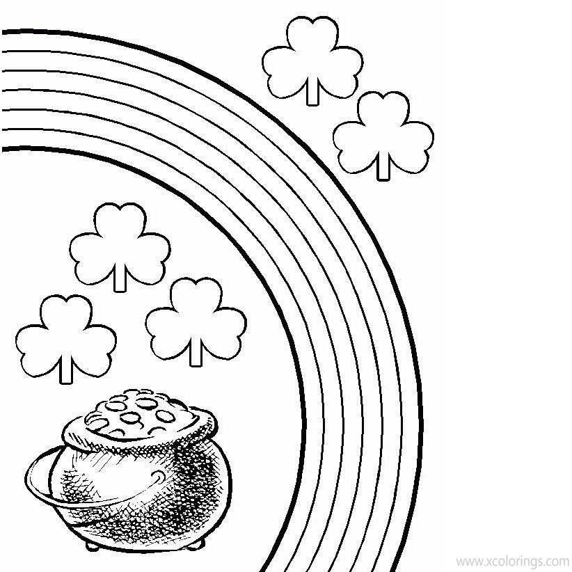 Free Rainbow and Gold from St. Patrick's Day Coloring Pages printable