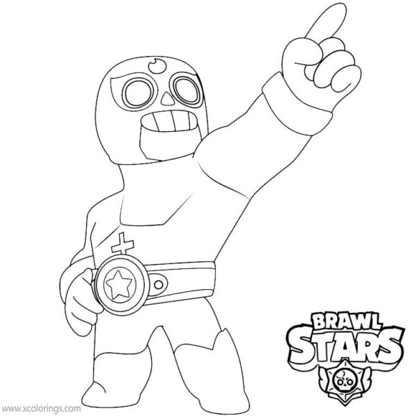 El Primo Brawl Stars Coloring Pages Black and White