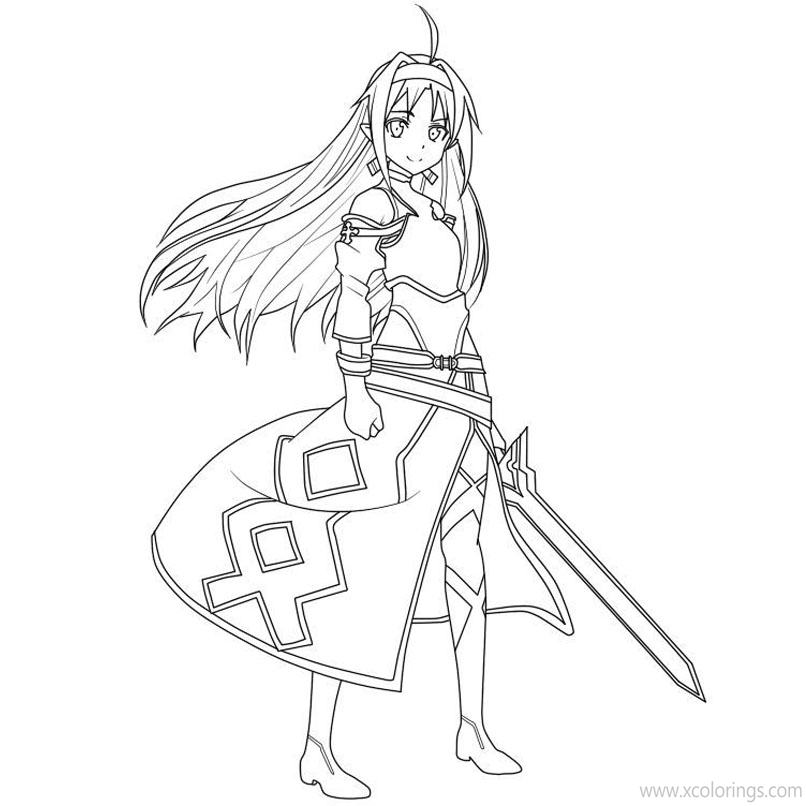 Free SAO Sword Art Online Coloring Pages Asuna printable